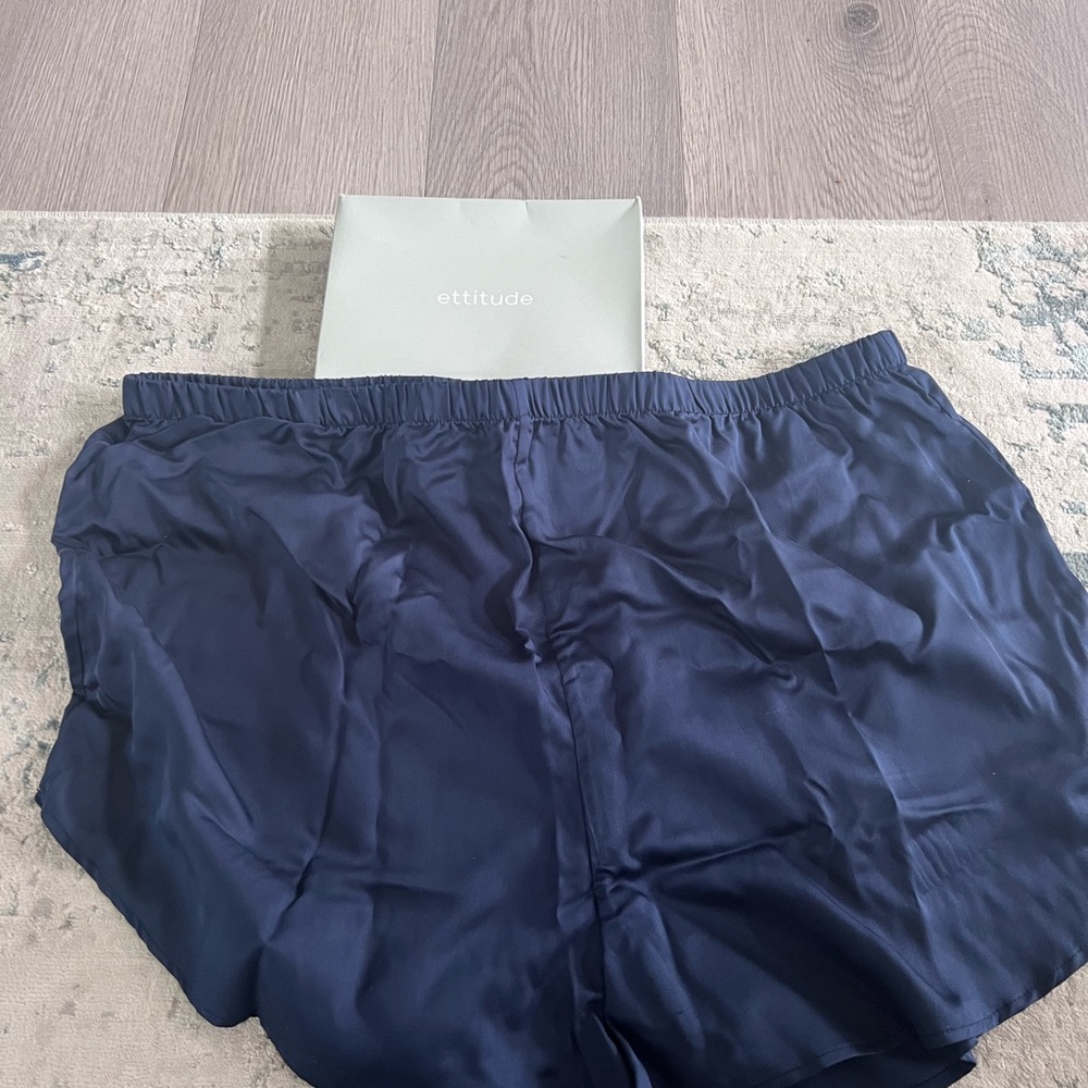 Ettitude Pajama Shorts Women's Size XXL BLUE 100% Bamboo Lyocell, New in…